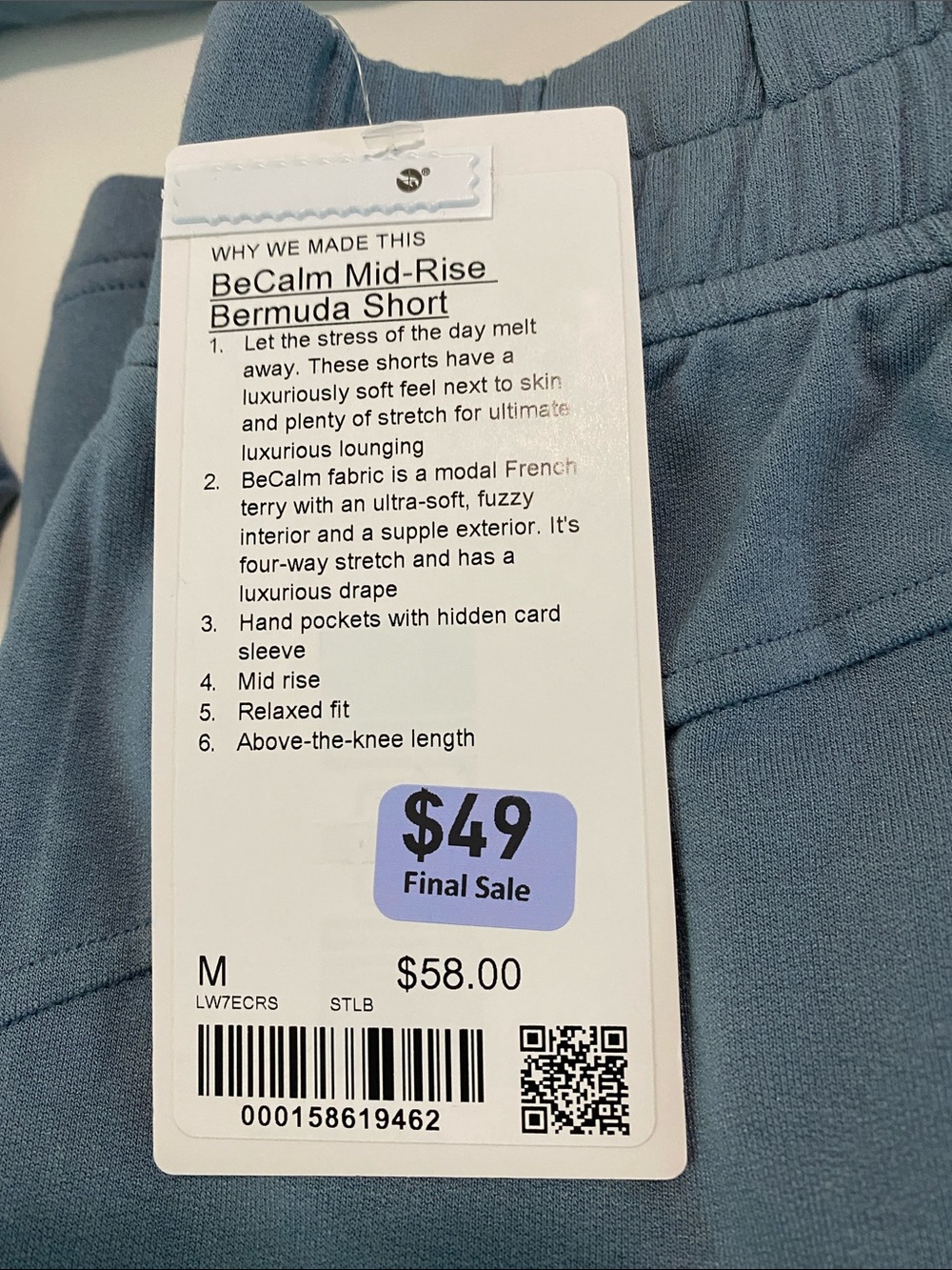 Lululemon - Be Calm Mid Rise Bermuda Short - Size M - NWT - Picture 8 of 10